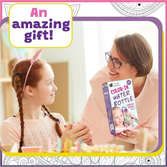 Color Your Own Water Bottle for Girls Crafts -Great Birthday Gifts for 6Year Old - Picture 3 of 6